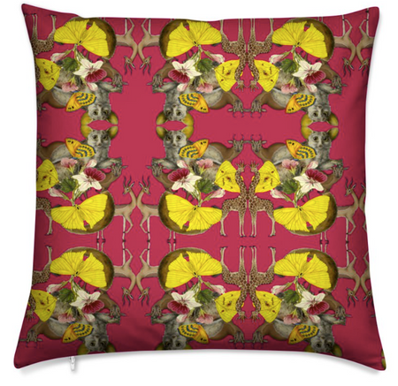 JARDIN DE FLEUR MEDIUM CUSHION -OCHRE