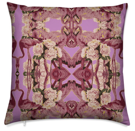 LOVE BIRDS MEDIUM CUSHION - PINK