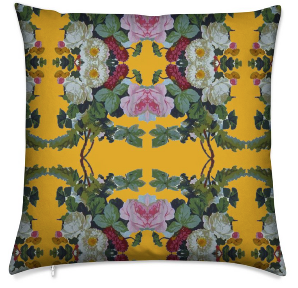 JARDIN DE FLEUR MEDIUM CUSHION -OCHRE