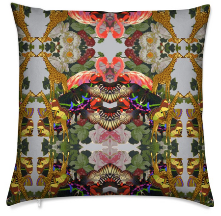 JARDIN DE FLEUR WILD MEDIUM CUSHION - NOIR