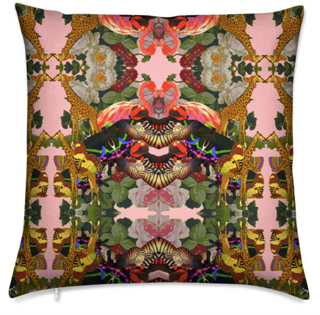 JARDIN DE FLEUR WILD MEDIUM CUSHION - NOIR