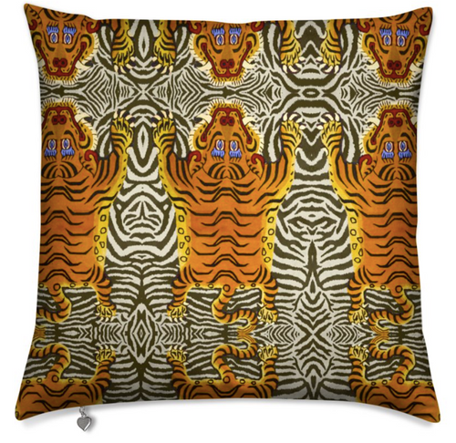 TIBETAN STRIPES MEDIUM CUSHION - STRIPES