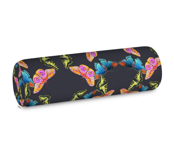 BUTTERFLIES X-LARGE BOLSTER CUSHION-NOIR