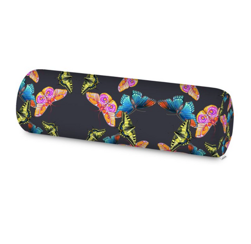 BUTTERFLIES X-LARGE BOLSTER CUSHION-NOIR