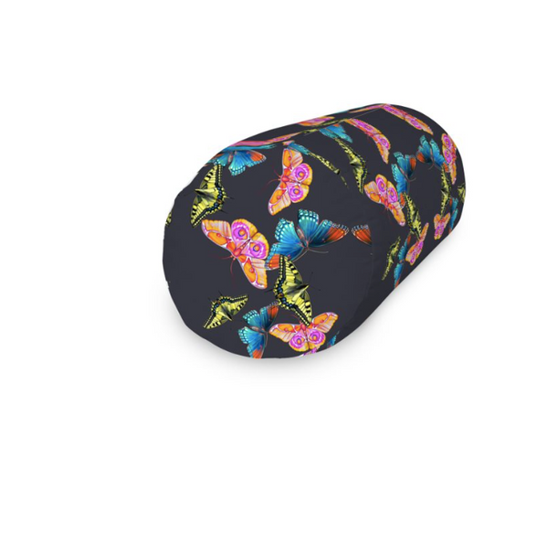 BUTTERFLIES X-LARGE BOLSTER CUSHION-NOIR