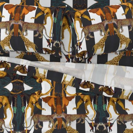 ANIMAL PRINT BAYEUX - B/WHITE