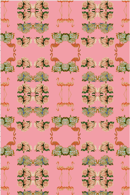 FLAMINGO PEONIES MEDIUM CUSHION - BURNT ORANGE