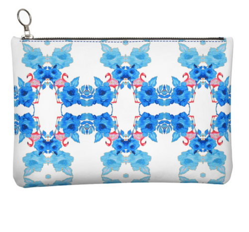 PRINTED RECYCLED LEATHER CLUTCH BAG