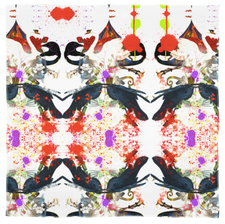 SILK SCARF FLAMINGO