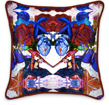 JARDIN DE FLEUR WILD MEDIUM CUSHION - NOIR