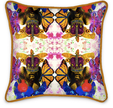 KINSHASA TIGER  LARGE CUSHION - PETROL