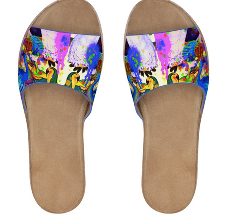 Printed slip on canvas shoes