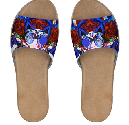 Printed slip on canvas shoes