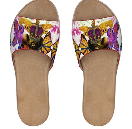 Printed slip on canvas shoes