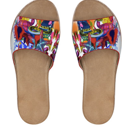 Printed slip on canvas shoes