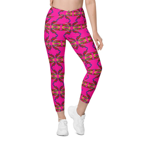 Flamingo stripes Women’s Capri Leggings