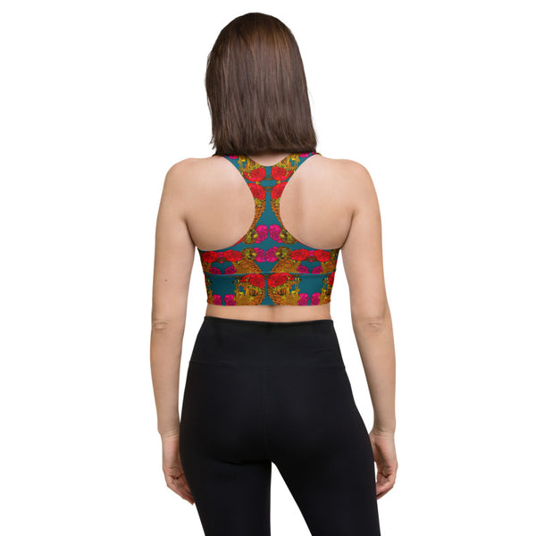 KINSHASA Print Longline Sports Bra