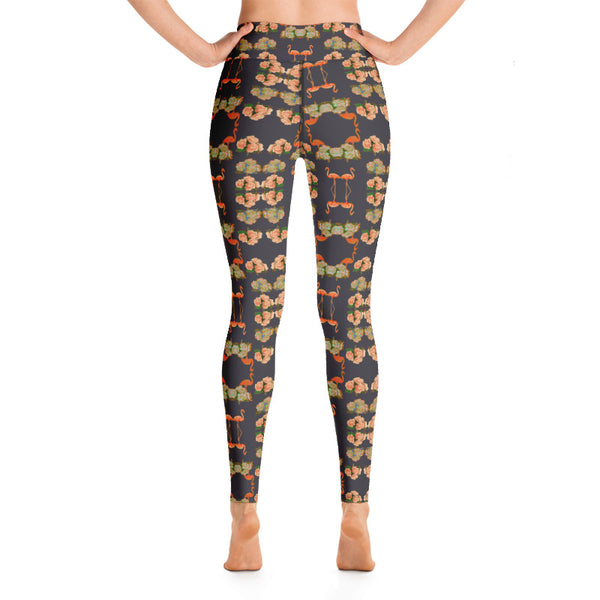 Flamingo Print Yoga Leggings