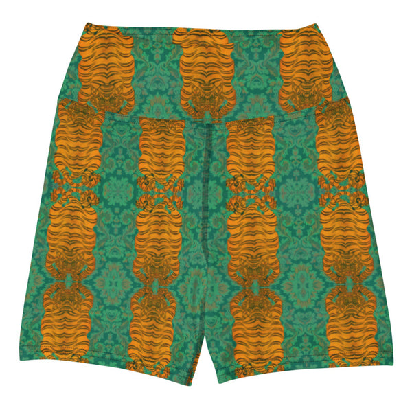 Greeny Shorty Print Yoga Shorts