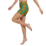 Greeny Shorty Print Yoga Shorts