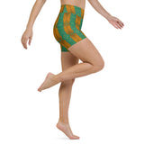 Greeny Shorty Print Yoga Shorts