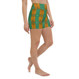 Greeny Shorty Print Yoga Shorts