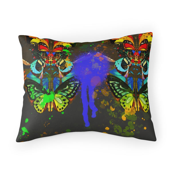 WILD BUTTERFLY CUSHION - B/WHITE