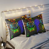 WILD BUTTERFLY CUSHION - B/WHITE