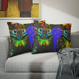 WILD BUTTERFLY CUSHION - B/WHITE