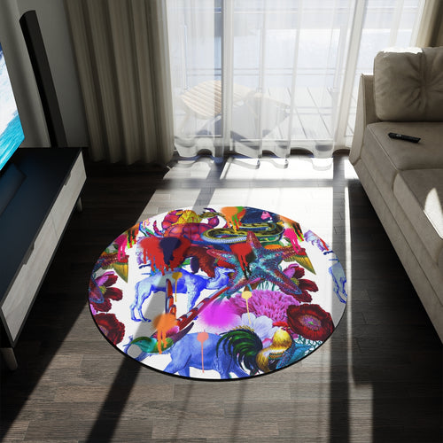 PAINTED ROUND RUG