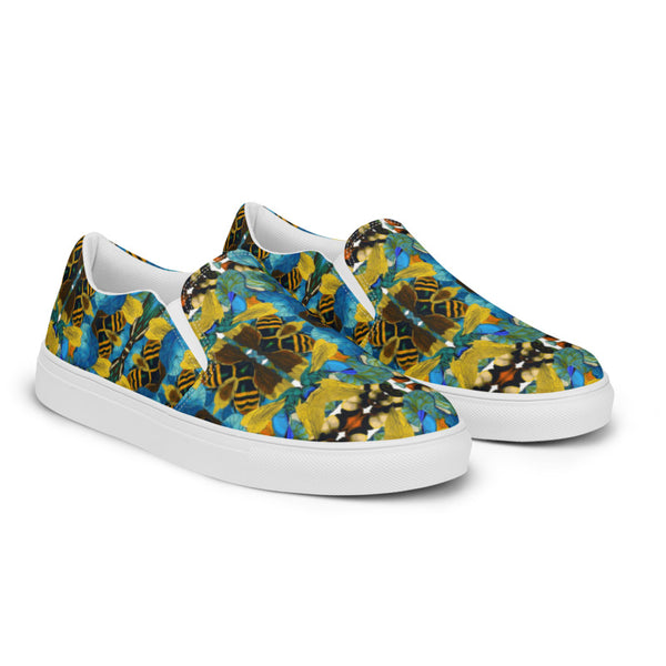 Printed slip on canvas shoes