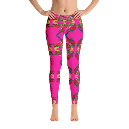 Flamingo stripes Women’s Capri Leggings