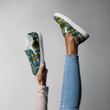 Printed slip on canvas shoes