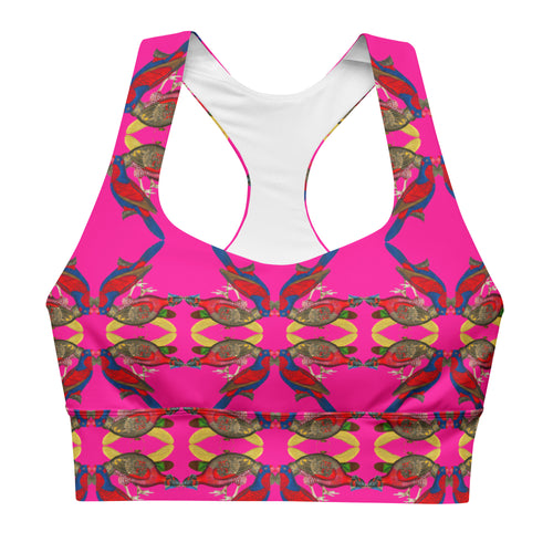 Pheasant Print Longline Sports Bra