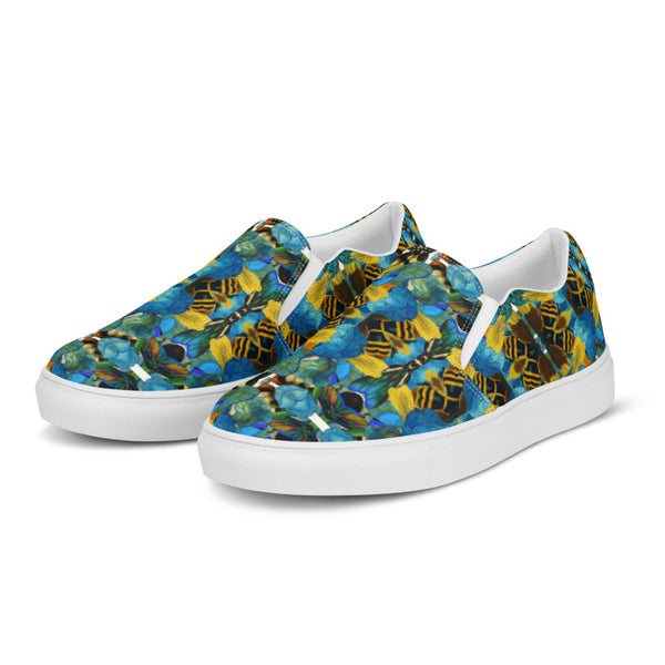 Printed slip on canvas shoes