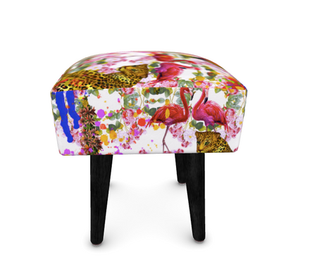 CONGO BUTTERFLY PAINT FOOTSTOOL-