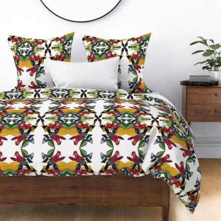 LOVE BIRDS DUVET COVER-WHITE