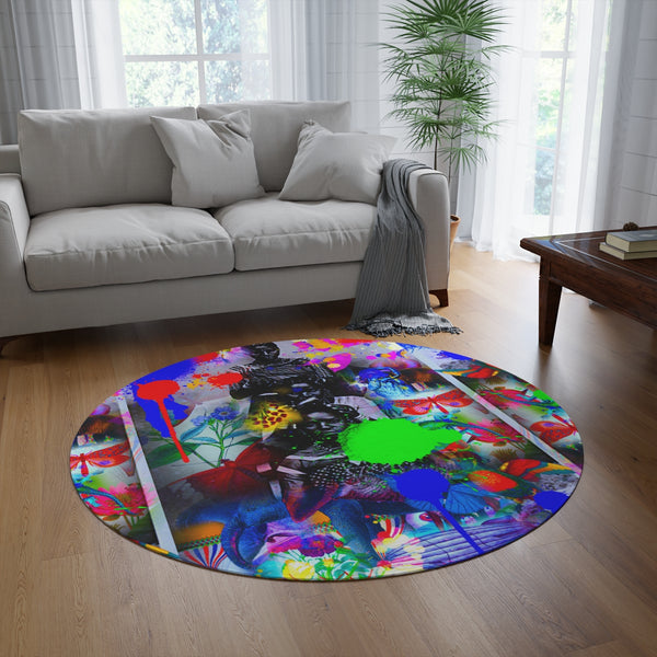 PAINTED ROUND RUG