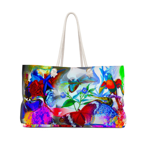 Printed weekender bag